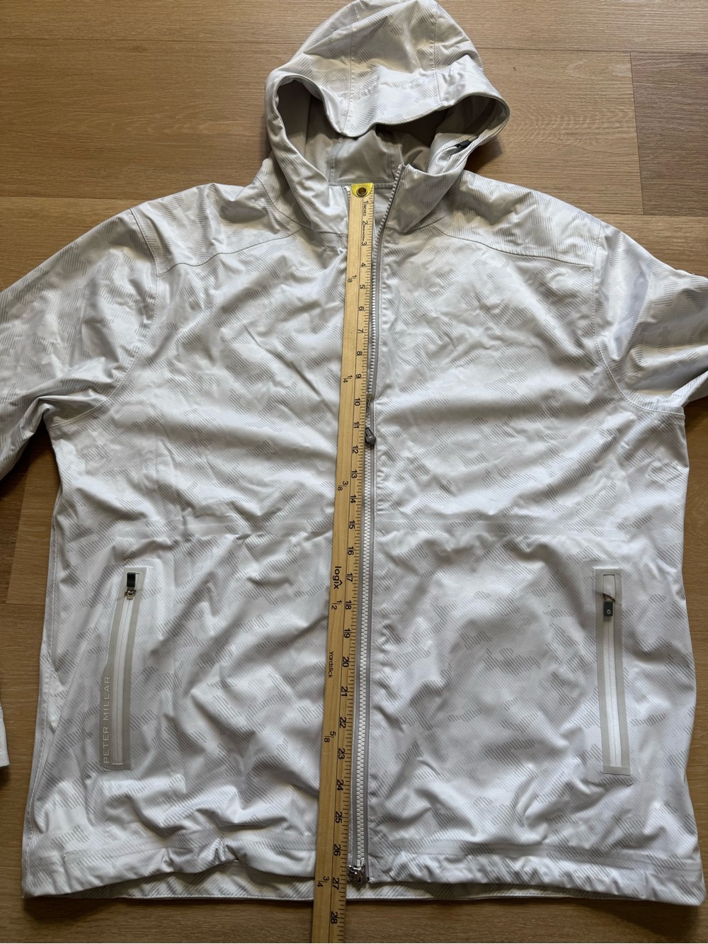 Peter Millar White Hooded Windbreaker Jacket - Picture 6 of 11